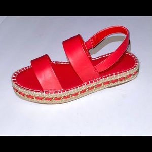 Marc NY Red/Orange Espadrille Platform Sandal